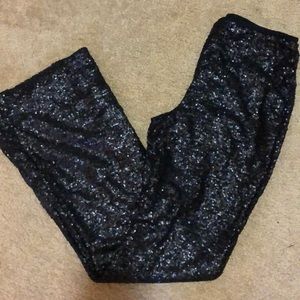 NWT women’s flare leg black sequin pants